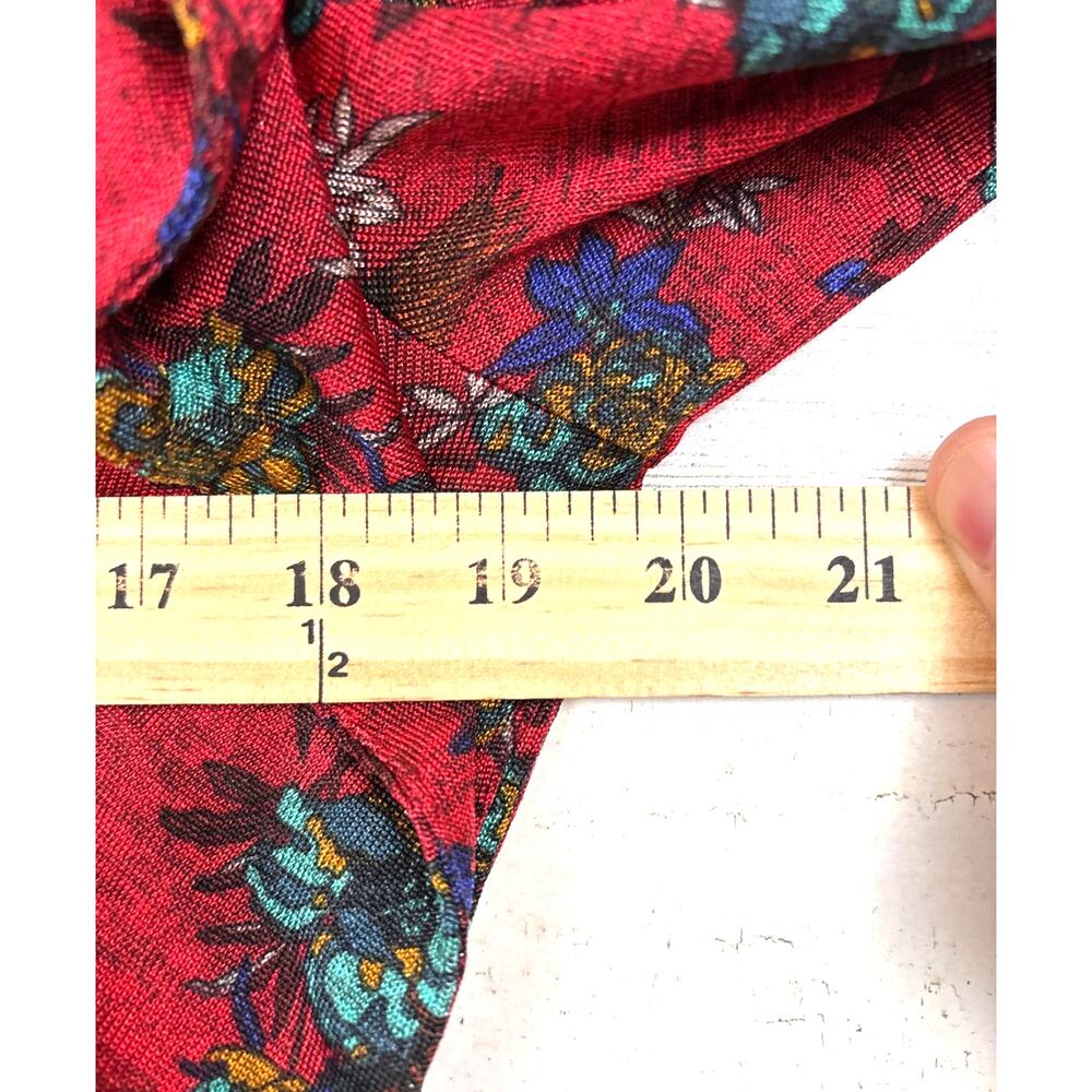 Free People Womens S Red Floral Dock Street Ruffle Stretch Boho Top NEW - Picture 8 of 8